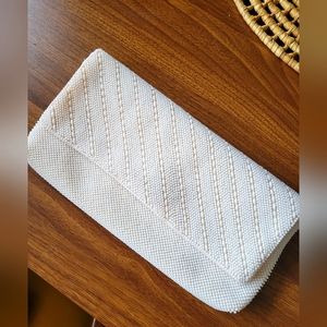 Vintage White Beaded Clutch Handbag